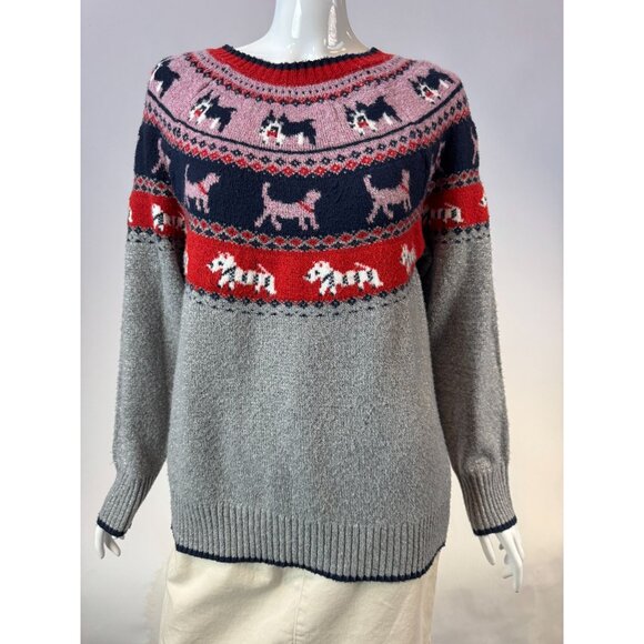 Vintage Holiday Time Dog Pattern Sweater M (8-10) - Picture 1 of 16